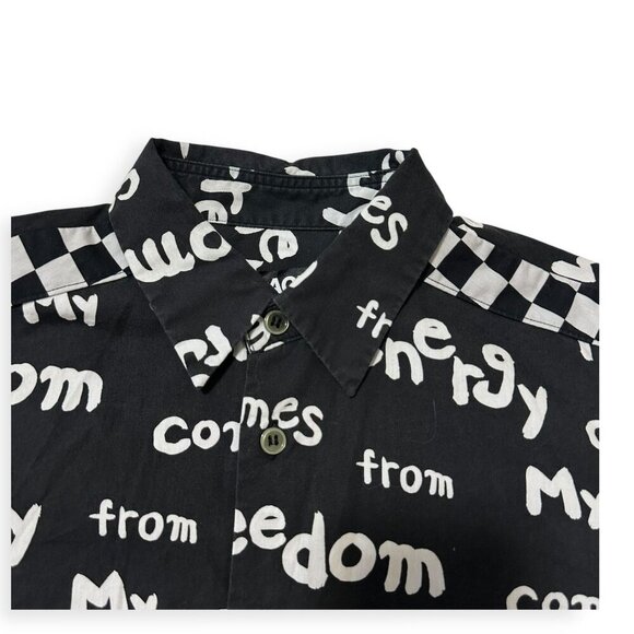 Comme des Garçons BLACK A/W2019 'My Energy Comes From Freedom' Shirt, Size XS - Picture 11 of 16